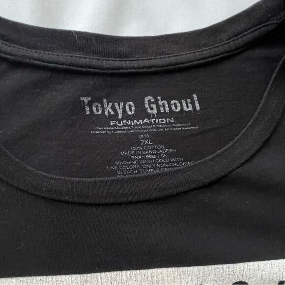 Tokyo Ghoul Tee Ken Kaneki Anime T-Shirt Size 2X in Black and Red - Picture 3 of 5